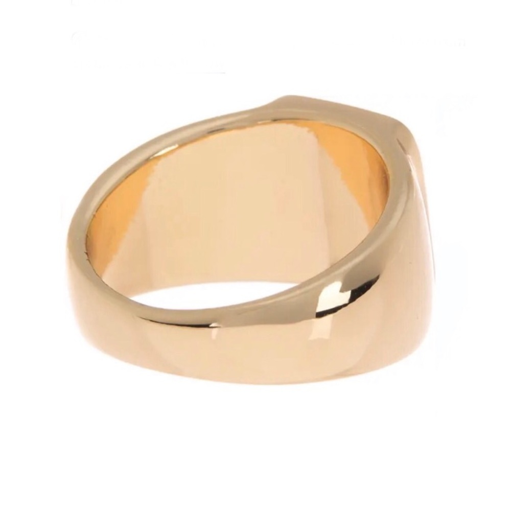 18K Gold Square Stone Embellished Ring - Picture 2 of 3